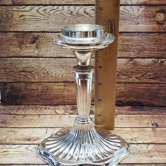 VINTAGE E.P. ZINC Silver-plated Candlestick Candle Holder Made in England - Picture 9 of 11
